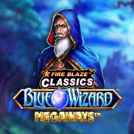 Fire Blaze Blue Wizard Megaways by Rarestone Gaming, showcased at billybets-casino.eu – game logo