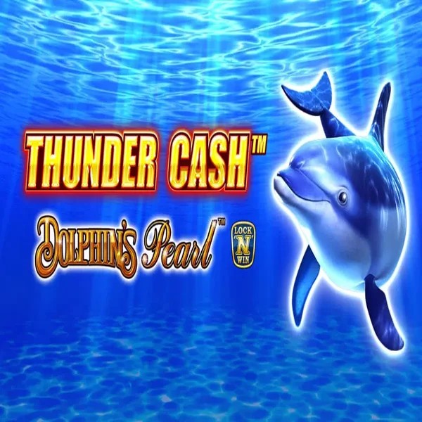 Thunder Cash Dolphins Pearl slot logo by Novomatic at Billybets Casino